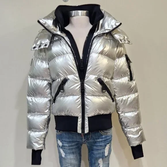 π₯HOT ITEM!π₯SAM. Bungalow Puffer Jacket in Glossy Metallic Silver - Picture 10 of 16